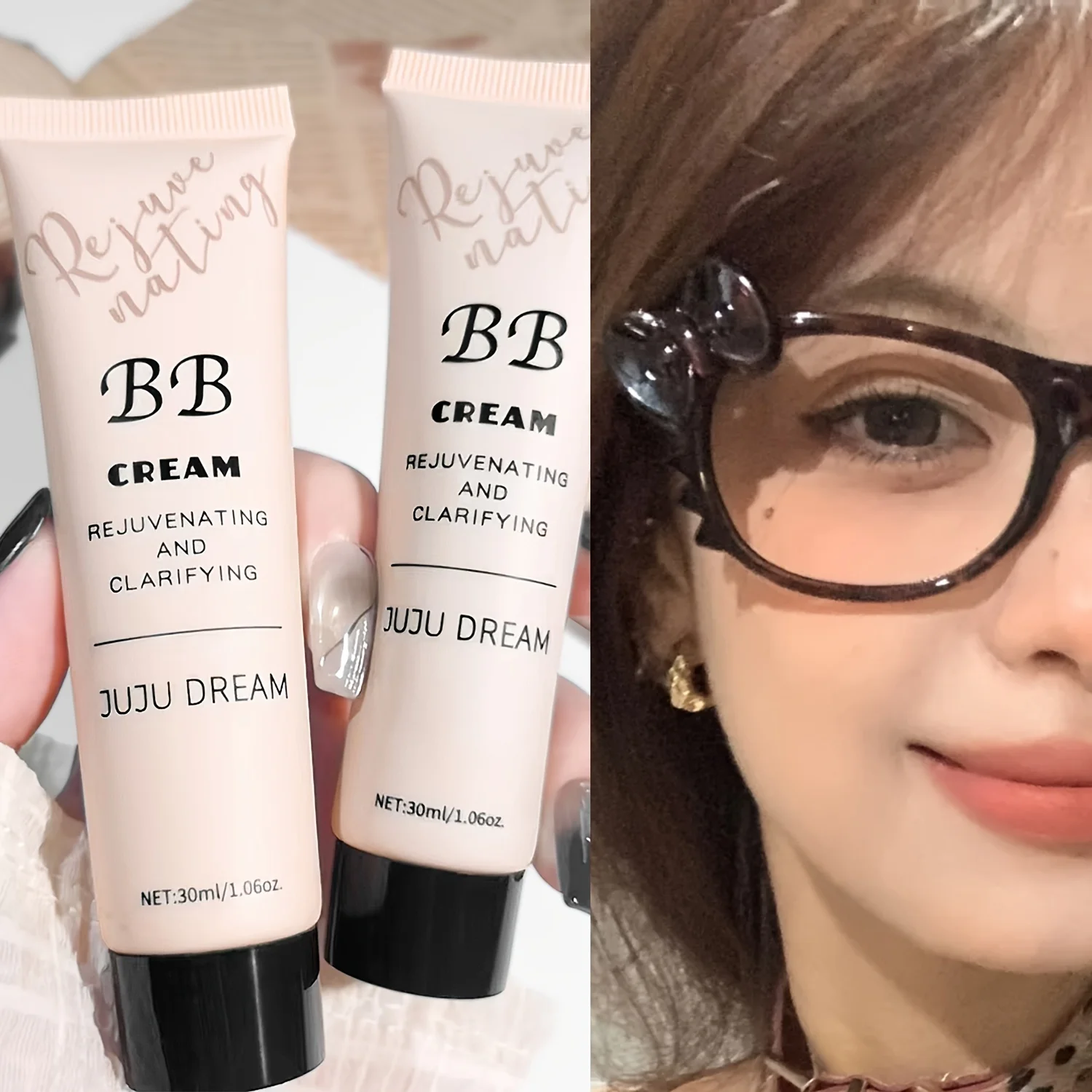천연 컨실러 BB 크림, 보습 및 영양, 한국 천연 반투명 프라이머, 모든 피부 타입에 오래 지속