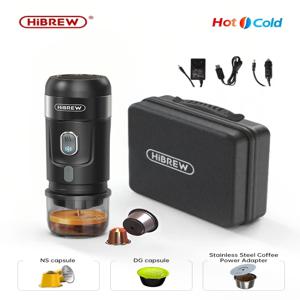 HiBREW 휴대용 커피 머신, 엑스프레소 커피 메이커, 네스프레소 캡슐 커피 파우더, 자동차 캠핑 및 가정용 온수 H4A