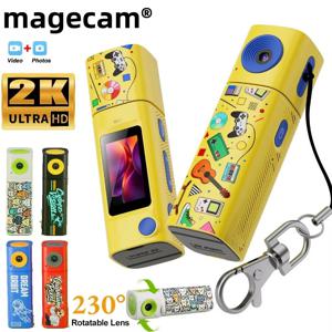 Ourlife 2K 썸 카메라 230 °   플립 렌즈 미니 디지털 카메라 초소형 캠코더 비디오 레코더 휴대용 키체인 카메라