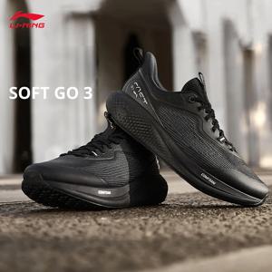 LI-NING SOFT GO 3 남성용 경량 편안한 시티워크 신발 부드러운 두꺼운 굽 스포츠 캐주얼 신발 AGLW001