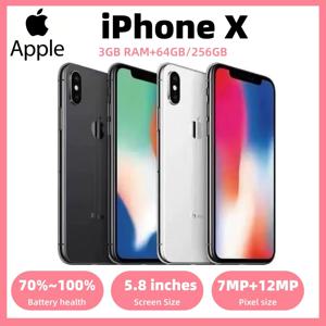 오리지널 애플 아이폰 X 64GB ROM 5.8인치 IOS 2.39GHz 12MP 듀얼 카메라 잠금해제 헥사 코어 3G 4G Face ID 잠금해제 중고 아이폰 X 폰