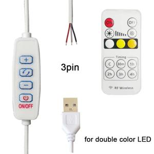 DC 5V LED 디머 1.5m USB 케이블 (스위치 포함) 디밍 가능 리모컨 2핀 3핀 연장선 (단일 2색, 3색 CCT LED 조명용)