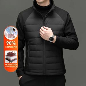 하이엔드 90% 다운 라이트 브랜드 캐주얼 패션 남성 다운 재킷 스트리트웨어 신상 윈드브레이커 스탠드 칼라 푸퍼 겨울 페더 코트
