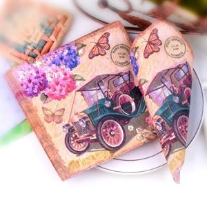 클래식 자동차 냅킨 자동차 Placemats 컵 꽃 종이 수국 입 천 호텔 연회 종이 목재 펄프 종이 20pcs/pac 33cm 2Ply