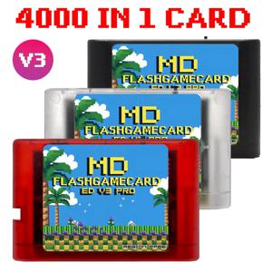4000가지 게임 내장 4GB TF 카드 포함 메가 제네시스 MD V3 프로, 세가 제네시스 메가 드라이브 마스터 시스템 게임 콘솔용 EDMD 게임 카드