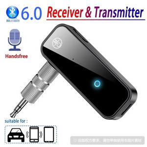 블루투스 6.0 오디오 리시버 트랜스미터 핸즈프리 통화 3.5mm AUX 잭 USB 동글 스테레오 음악 무선 어댑터 TV PC 차량용 키트