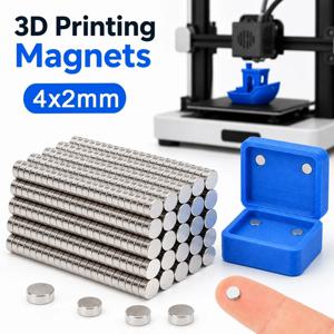 3D 프린팅 도구 키트 4x2mm 3D 프린팅 자석 N35 NdfeB 영구 강력 원형 자석 이만스 3D 프린터 도구 DIY 모델용
