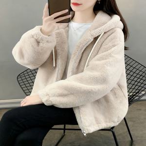 여성 셰르파 플리스 재킷 후드 집업 페이크 퍼 코트 겨울 따뜻한 플러시 테디 재킷 캐주얼 루즈 아우터웨어