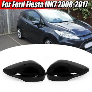 포드 피에스타 MK7 VII 2011-2017 해치백 & 세단용 라임 글로스 블랙/카본 파이버 룩 사이드 미러 커버 캡 (시그널 램프 포함)