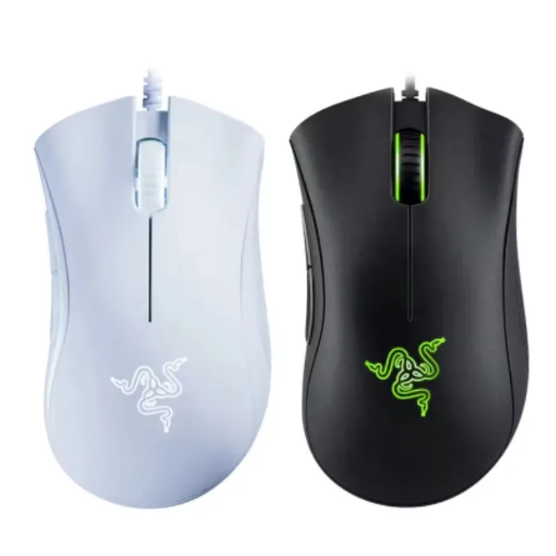 Razer DeathAdder 필수 유선 게이밍 마우스 마우스 6400DPI 광학 센서 노트북 PC 게이머를 위한 5개의 독립 버튼
