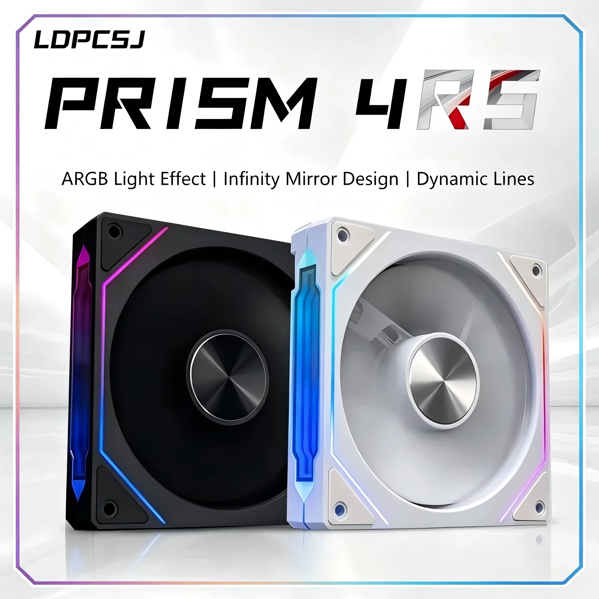LDPCSJ PRISM 4 RS 12cm ARGB 4핀 컴퓨터 케이스 팬 저소음 쿨링 12V 대용량 풍량 1200RPM 데스크탑 게이밍 PC 조립용