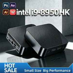 새로운 i9-8950HK 휴대용 미니 데스크탑 16GB RAM M.2 NVMe SSD 트리플 4K 모니터 WiFi6 블루투스 5.2 무소음 냉각 홈 프로 오피스