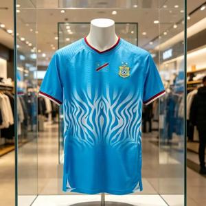 2026 여름 신상 콩고 블루 축구 유니폼 DR 콩고 국가대표 저지 속건 티셔츠 남성 3D 프린팅 가족 키즈 티셔츠