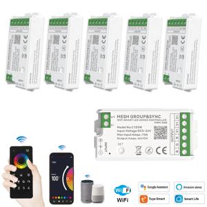 투야 스마트 라이프 홈 5V12V 24V 최대15A 디머 CCT RGB LED 라이트 스트립 블루투스 와이파이 지그비 컨트롤러 샤오미 알렉사 버튼 스위치