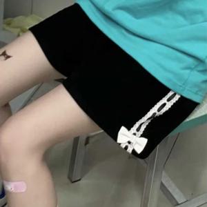 Y2K 레이스 패치워크 와이드 레그 반바지 여성 2026 여름 일본 스타일 하라주쿠 올 매치 루즈핏 신축성 허리 학생 반바지