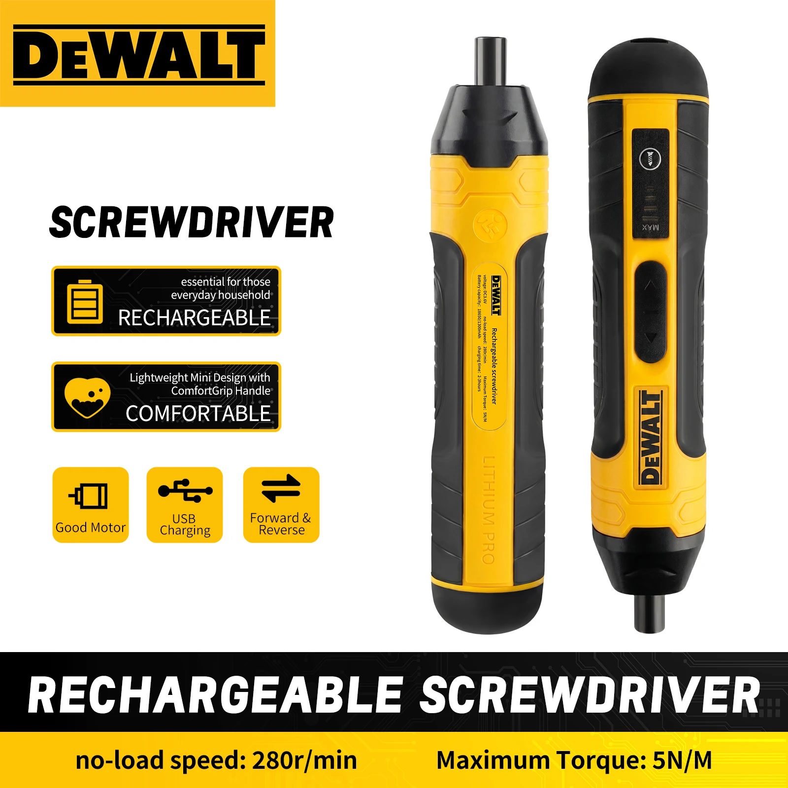DEWALT 무선 전기 드라이버 1300mAh 충전식 조절식 드릴 다기능 분해 HT422