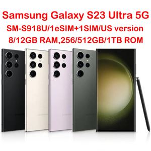 삼성 갤럭시 S23 울트라 5G S918U 스마트 안드로이드 폰 6.8인치 45W NFC 지문인식 5000mAh 200MP 삼성 폰 미국버전 언락