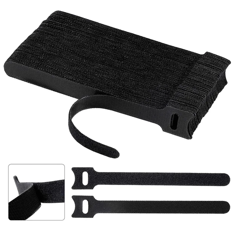 100-10PCS 나일론 케이블 타이 15CM 정리용 와이어 와인더 후크 루프 스트랩 충전 케이블 이어폰 마우스 코드 사무실 관리용