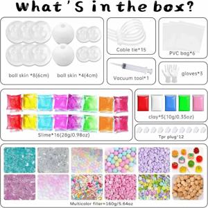 TPR DIY 볼 쉘 키트 원형 투명 DIY 스트레스 볼 만들기 키트 리필 가능 신축성 있는 스퀴시 볼 만들기 키트