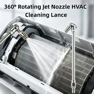 360 °   회전식 에어컨 청소봉 25개 포함 °   팬 노즐 – 1/4인치 퀵커넥트, 범용형, HVAC 코일용 광각 스프레이