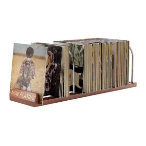 미니멀리스트 나무 & 금속 비닐 레코드 보관대 (거실용), CD/책/파일 정리대, 디스플레이 랙, 홈 데코 테이블탑