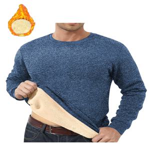겨울철 남성용 양털 라운드넥 탑, 두껍고 따뜻한 플리스 후드티