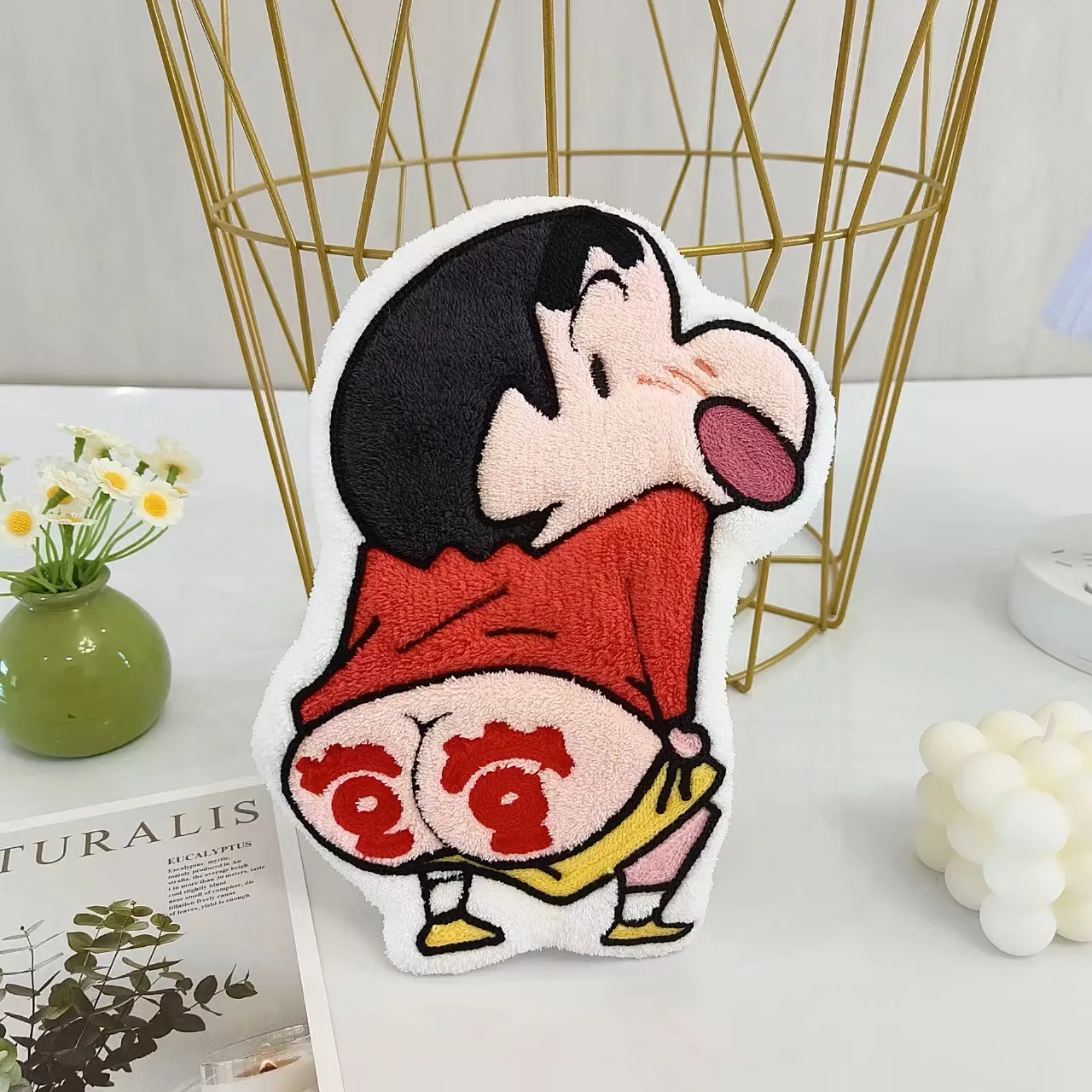 카와이 크레용 신짱 만화 귀여운 핸드 타올 흡수성 산호 양털 주방 속건성 샤워룸 용품