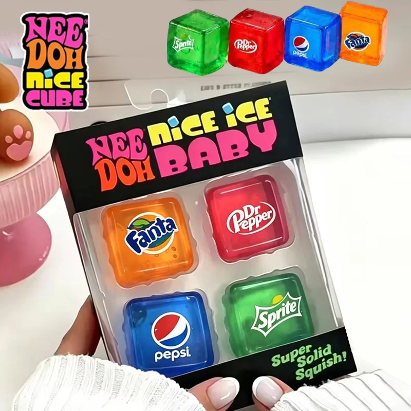 니도 니스 아이스 큐브 피젯 토이 슬로우 리바운드 스퀴시 토이 스트레스 해소 미니 4팩 세트 불안 완화 센서리 큐브 선물 신상품