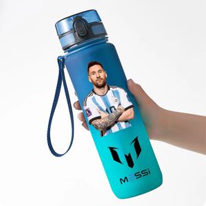 650ml 리오넬 메시 블루 PC 안전 휴대용 스포츠 야외 축구 스타 물병 대용량 병 메시 팬 선물
