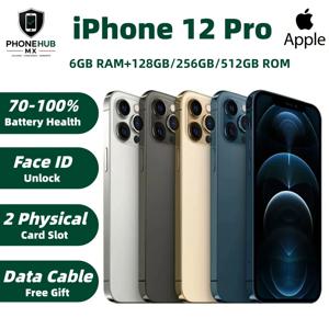 언락된 오리지널 애플 아이폰 12 프로 CN 버전 듀얼심 128G/256G/512G IOS A14 칩 6.1인치 트리플 카메라 중고 아이폰 12 프로