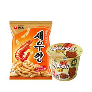 농심새우깡(미니팩30g4개입)4봉지+농심 짜파게티범벅(70g15개입)
