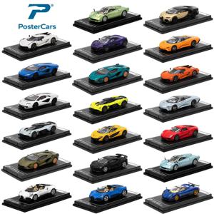 포스터카 1/64 장난감 자동차 모델 Lamborghini McLaren Bugatti Koenigsegg Pagani Aston Martin 다이캐스트 차량 미니어처 프리 휠