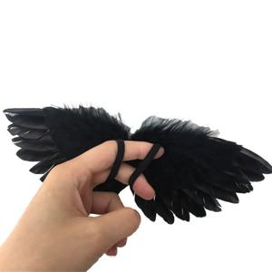 화이트 블랙 공예 미니 깃털 천사 날개 1/6 인형 20cm 코튼 인형 장식 파티 생일 선물 부활절 발렌타인 데이