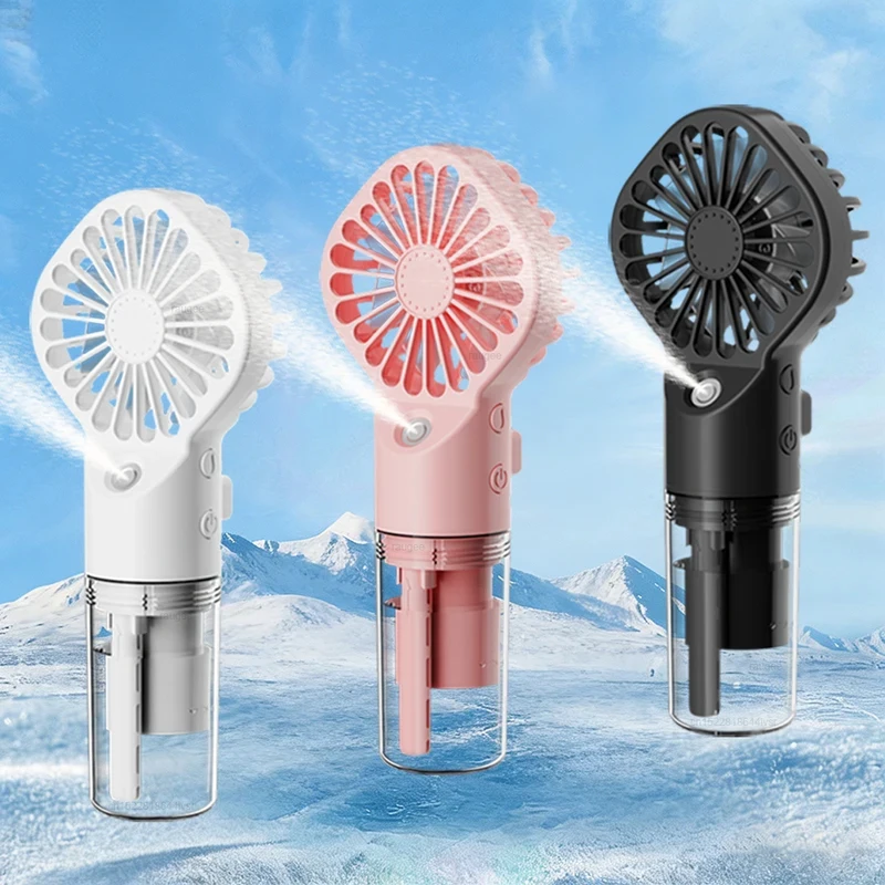 휴대용 가습기 팬 미니 USB 충전식 핸드헬드 팬 미스트 분사 핸드 팬 가정 및 사무실용 소형 포켓 팬