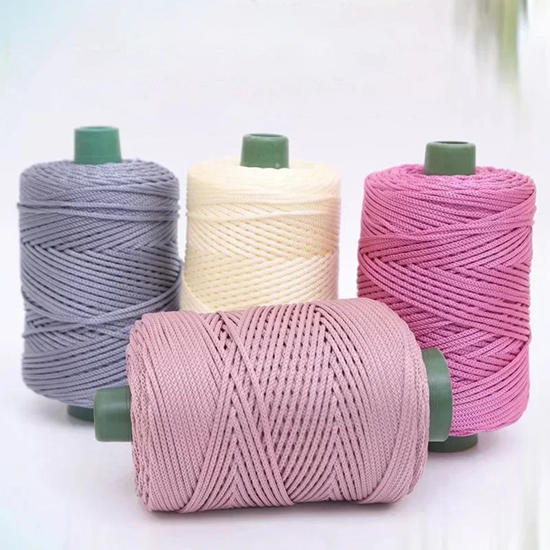 200m 3mm 여름 크로 셰 뜨개질 원사 DIY 뜨개질 가방 지갑에 대 한 얼음 밧줄 스레드 태양 모자 신발 쿠션 직조 원사 바느질 액세서리