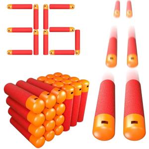 36PCS E-Mega 다트 리필 팩 9.5cm 네르프 메가 건과 호환 가능 N-스트라이크 메가 시리즈용 유니버설 메가 팩 리필 총알