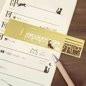 1Pc 사랑스러운 고양이 양면 자자, 북마크, 플래너 노트용 창의적인 측정 도구, 학생 문구, 명절 선물 선택