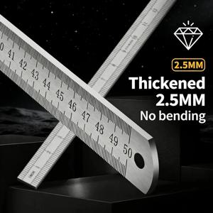 2.5mm 단조 롱콴 강철 자 - 50cm 다용도 자동차 공구 (두꺼운 디자인, 측정 및 호신용)