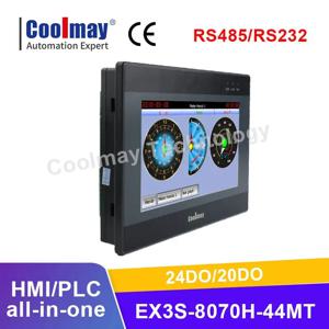 쿨메이 7인치 HMI PLC 올인원 800*480 24DI 20DO 모드버스 RTU RS485 RS232 지원 세차기용 순정 공장제품