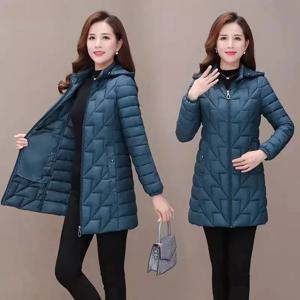 어머니의 가을 다운 코튼 코트 여성 패딩 코트 패딩 코트 겨울 파카 자켓 6XL 2025 미드 롱 파카 라이트 자켓