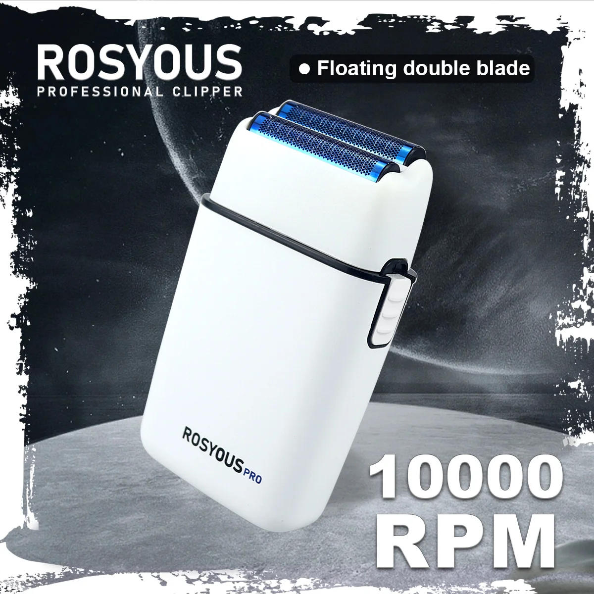 로시우스 RS620 더블 포일 블루 저자극성 나이프 넷 10000RPM USB 무선 전문 이발기 헤어 커팅 머신