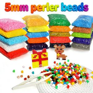 1000개/팩 5mm 하마 비즈 퍼즐 교육용 장난감 3D 퍼즐 조립 놀이 30가지 색상 펄러 비즈 퓨즈 비즈 어린이용