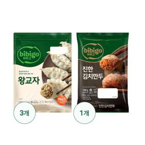 비비고 CJ제일제당 왕교자 1.05KG X 3 + 수제진한김치만두 200G X 1