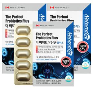 네추럴라이즈 더 퍼펙트 유산균 프로바이오틱스 510mg 60캡슐 3박스 6개월분 (업그레이드500mg 650억투입)