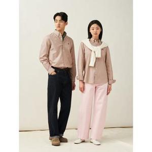 [빈폴멘] [Essential] 남녀공용 옥스퍼드 솔리드 셔츠 - 베이지 (BC5164E05A)
