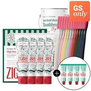 지그비 [박하선PICK/71%OFF]고불소 구취케어 치약 아쿠아민트향 117g 4개입+빅헤드 초미세모 칫솔 12개입+바카치약 20g 4개 증정 (정가61,900원)