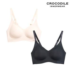 [크로커다일] 소프트 인견 쉘론 볼륨핏 패드일체 후크형 브라2종 택 1
