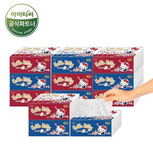 헬로키티 3겹 뽑아쓰는 팝업티슈 골드(110매x12개) 미용티슈