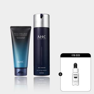 AHC 온리포맨 맨즈 기초 2종세트 (올인원에센스+클렌징폼)+(증정)프로샷 세럼 5ml