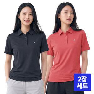 [2장세트] 퓨어 여성 카라 반팔 티셔츠(W5OPST02)